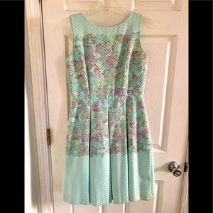 Mint Green Patterned Tahari Dress